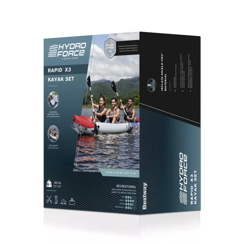 Bestway Hydro Force Rapid X3 nafukovacia súprava kajaku pre 3 osoby 3,81 m