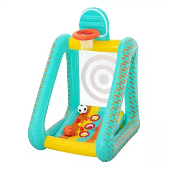 Bestway Perfect Aim 3-in-1 nafukovacia hra na dvor, nafukovacie hracie centrum, 5 rokov, polyvinylchlorid (PVC), viacfarebné