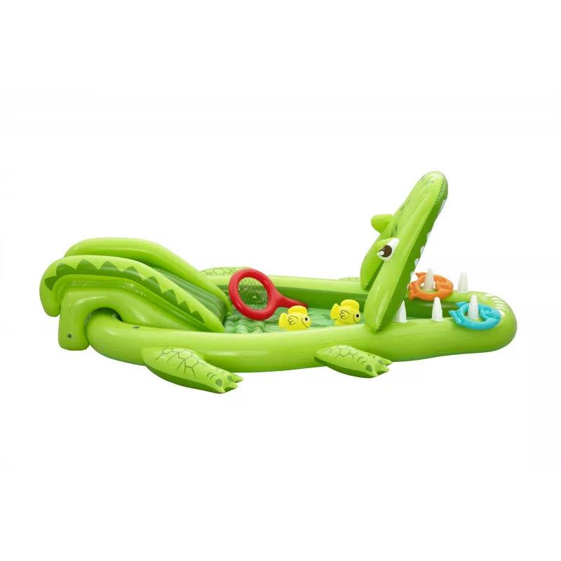 Bestway Later Gator nafukovacie vodné ihrisko a bazén pre deti 2,34 m x 1,63 m x 87 cm