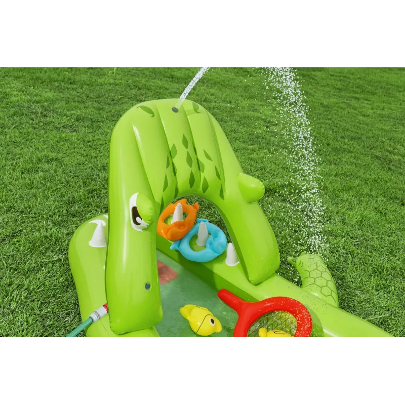 Bestway Later Gator nafukovacie vodné ihrisko a bazén pre deti 2,34 m x 1,63 m x 87 cm