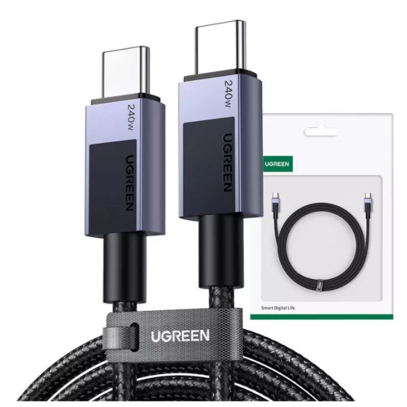 Ugreen 45068 USB kábel 2 m USB C 0,48 Gbit/s 240 W čierny, sivý