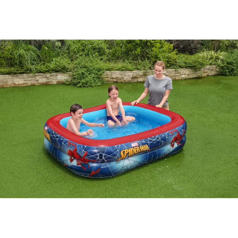 Bestway detský bazén, nafukovací bazén, 450 L, obdĺžnikový, 6 rokov, Spider-Man, vinyl