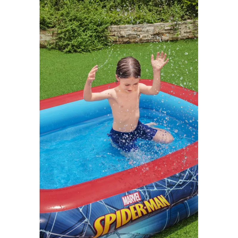 Bestway detský bazén, nafukovací bazén, 450 L, obdĺžnikový, 6 rokov, Spider-Man, vinyl