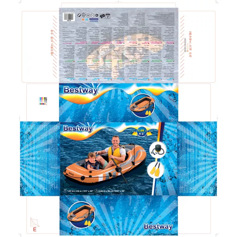 Bestway HYDRO-FORCE nafukovací čln – vrátane vesla a nožného čerpadla