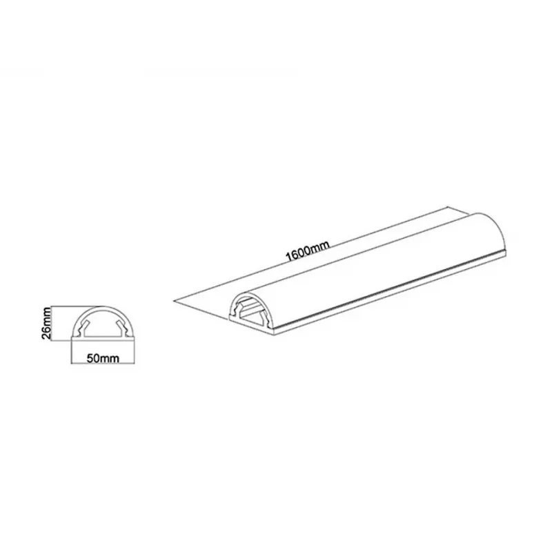 Multibrackets M Universal kábel kryt biely 50mm-W 1600-L, biely, hliník, 50 mm, 1 ks, 64 mm, 1620 mm
