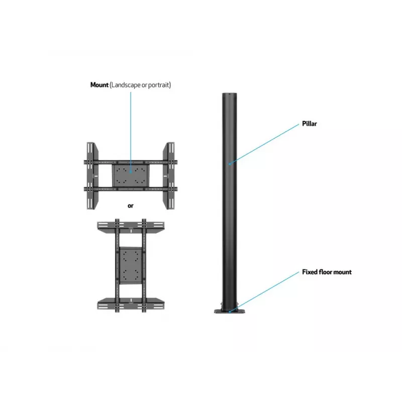 Multibrackets M Display Stand 180 Single čierna s podlahovou montážou