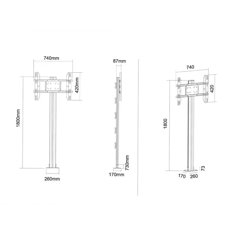 Multibrackets M Display Stand 180 Single čierna s podlahovou montážou