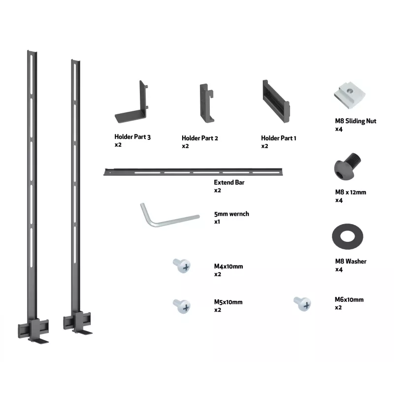 Multibrackets M Pro Series - soundbar držiak XL, čierny, oceľ, 15 kg, 165,1 cm (65