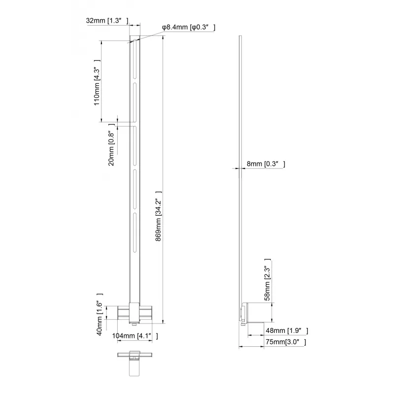 Multibrackets M Pro Series - soundbar držiak XL, čierny, oceľ, 15 kg, 165,1 cm (65