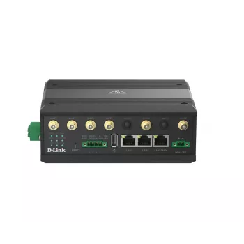 D-Link 5G IIoT Gateway, mobilná brána, čierna, Gigabit Ethernet, 10,100,1000 Mbit/s, 802.11a, 802.11b, 802.11g, Wi-Fi 4 (802.11n), Wi-Fi 5 (802.11ac), 300,866 Mbit/s