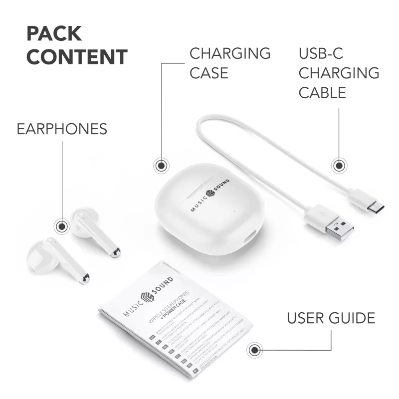 Music Sound Breeze In-Ear Bluetooth slúchadlá v dizajne puzdra s farebným puzdrom