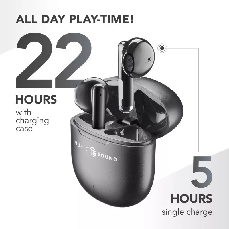 Music Sound Breeze Bluetooth slúchadlá do uší s farebným puzdrom