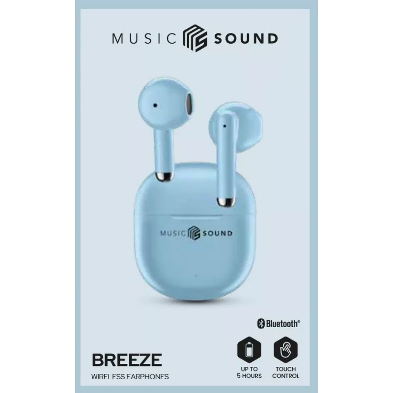 Music Sound Breeze In-Ear slúchadlá v štýle puzdra s farebným puzdrom
