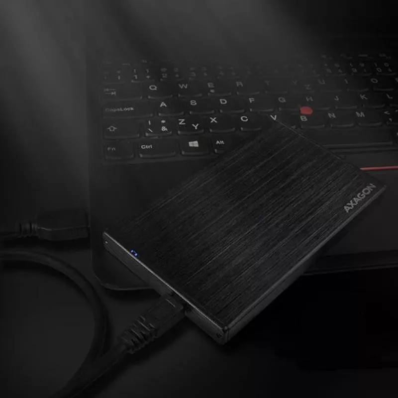 AXAGON EE25-XA – puzdro na HDD / SSD – 2.5 inch – SATA – Serial ATA II – Serial ATA III – 0,48 Gbit/s – USB pripojenie – čierne
