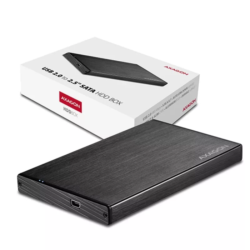 AXAGON EE25-XA – puzdro na HDD / SSD – 2.5 inch – SATA – Serial ATA II – Serial ATA III – 0,48 Gbit/s – USB pripojenie – čierne