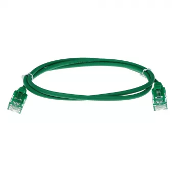 ACT Green 10 metrov LSZH U/UTP CAT6 datacentrový Slimline patch kábel, bez zámku s RJ45 konektormi