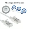 ACT biely 7 metrov LSZH U/FTP CAT6A datacentrový Slimline patch kábel bez zámku s RJ45 konektormi