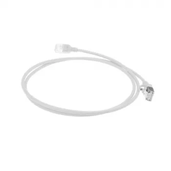ACT biely 10 metrov LSZH U/FTP CAT6A datacentrový Slimline patch kábel bez zámku s RJ45 konektormi