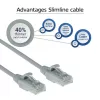 ACT sivý 0,15 metra LSZH U/UTP CAT6 datacentrový Slimline patch kábel, bez zámku s RJ45 konektormi