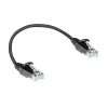 ACT čierny 0,15 metra LSZH U/UTP CAT6 datacentrový Slimline patch kábel bez zámku s RJ45 konektormi