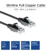 ACT čierny 0,15 metra LSZH U/UTP CAT6 datacentrový Slimline patch kábel bez zámku s RJ45 konektormi