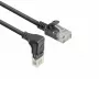 ACT čierny 1,5 m U/UTP CAT6A LSZH Slimline patch kábel s RJ45 konektormi 90° zahnutý dole na rovný