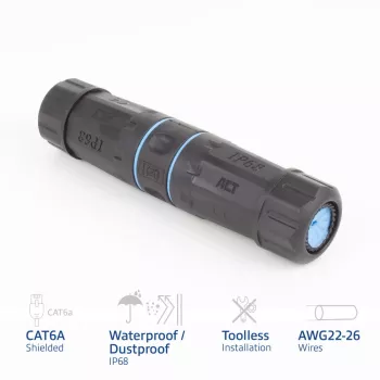 ACT SD6521 Vonkajšia spojka kábla CAT6A IP68