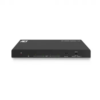 ACT 4K HDMI splitter, 1 na 4, podpora EDID, HDMI, 4x HDMI, 3840 x 2160 pixelov, čierna, 4K Ultra HD, 10,2 Gbit/s