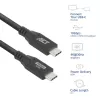 ACT USB 3.0 10Gbps 60W USB Type-C kábel, 1 meter, 1 m, USB C, USB C, USB 3.2 Gen 2 (3.1 Gen 2), 10 Gbit/s, čierna