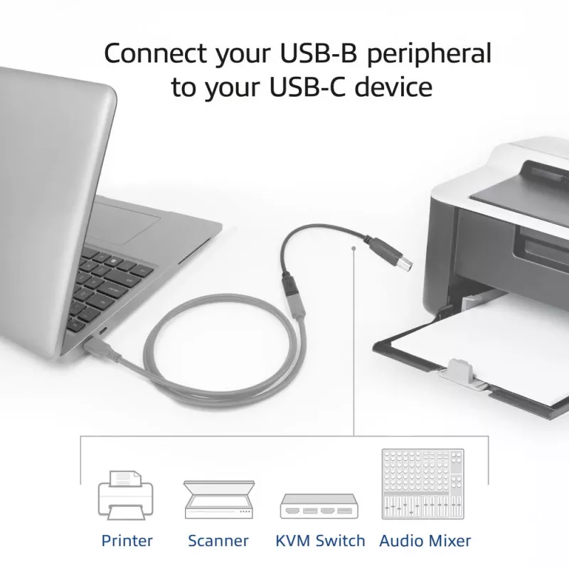 ACT Adaptérový kábel USB-C konektor samica na USB-B 2.0 pre tlačiareň 0,2 m