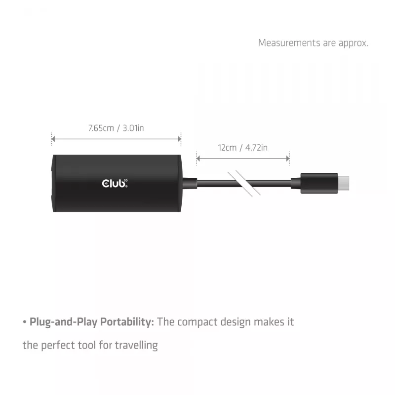 Club3D CAC-2531 Adaptér USB-C na RJ45 Ethernet 10 Gbps