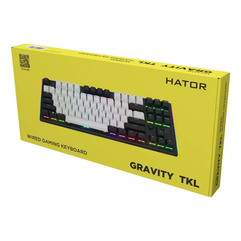 HATOR Gravity TKL Klávesnica Gaming USB QWERTY US English čierna