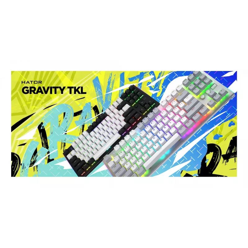 HATOR Gravity TKL Klávesnica Gaming USB QWERTY US English čierna