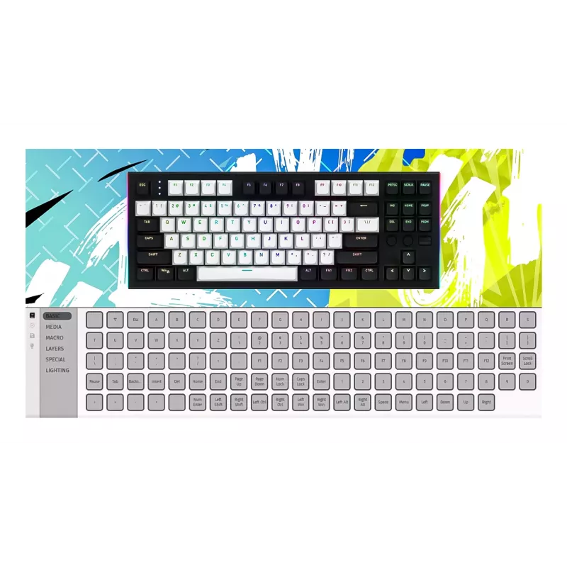 HATOR Gravity TKL Klávesnica Gaming USB QWERTY US English čierna