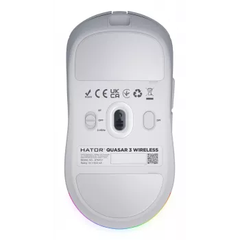 HATOR Quasar 3 Wireless Myš Gaming obojručná RF Wireless + Bluetooth + USB Type-A optická 12000 DPI