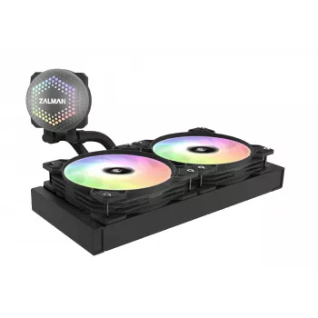Zalman ALPHA24 čierny CPU kvapalinový chladič 280-mm radiátor 2 x 140 mm ventilátory ARGB pumpa dvojjadrový all-in-one kvapalinový chladič 12 cm