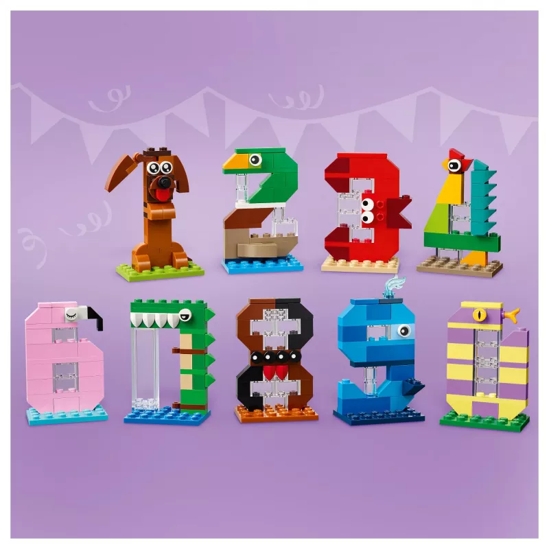 LEGO 40807 Narodeninové čísla - stavebná zvieracia tortová dekorácia (281 dielov)