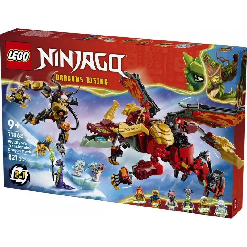 LEGO NINJAGO 71868 Wyldfyrin premenlivý dračí mech (821 dielov)