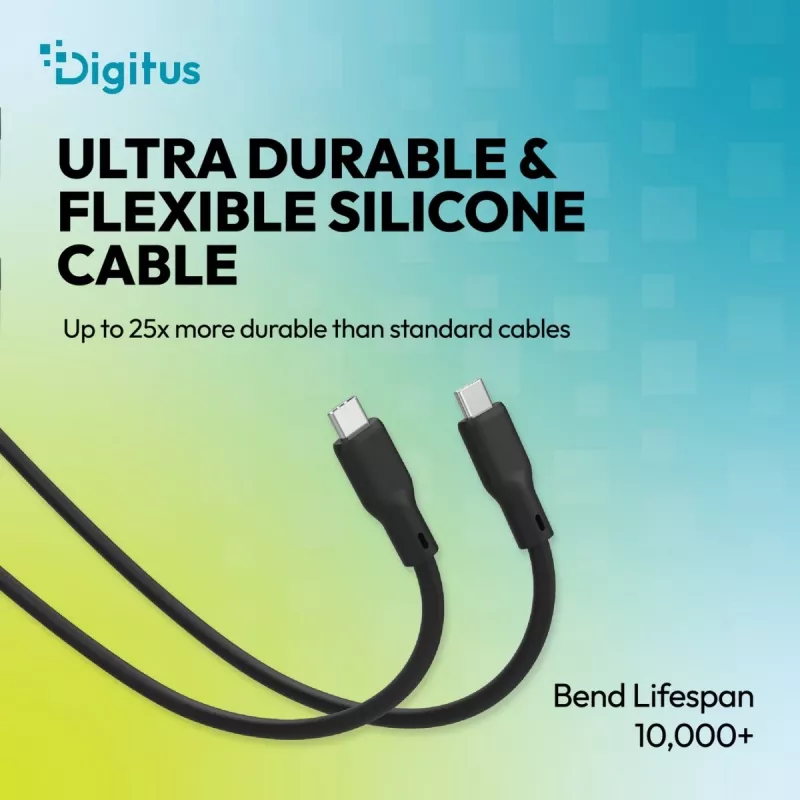 DIGITUS USB4 Version 2.0 Silicone kábel USB-C na USB-C 80Gbps 240W 16K 0,5m čierny AK-300350-005-S