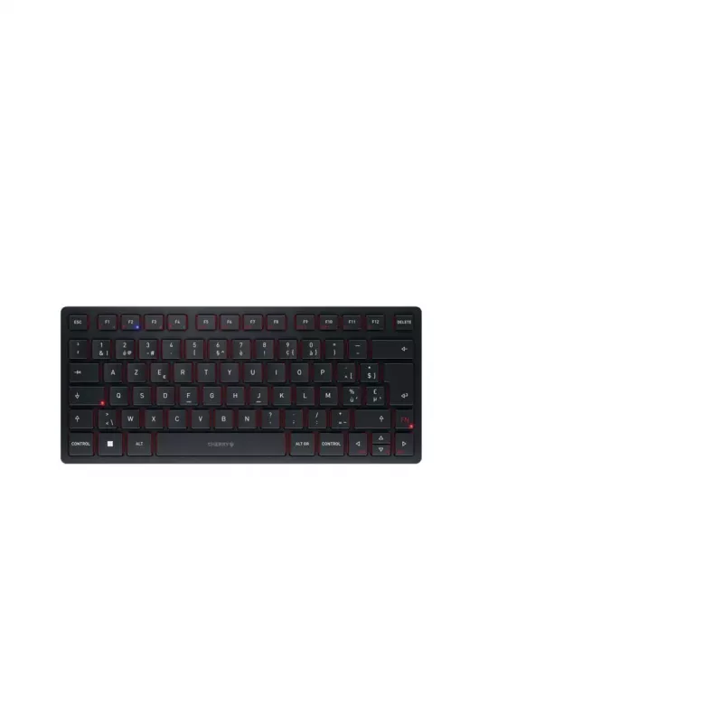 CHERRY KW 9200 MINI bezdrôtová kompaktná klávesnica, nabíjateľná, 2.4 GHz + Bluetooth + USB-C, čierna (belgická AZERTY) JK-9250BE-2
