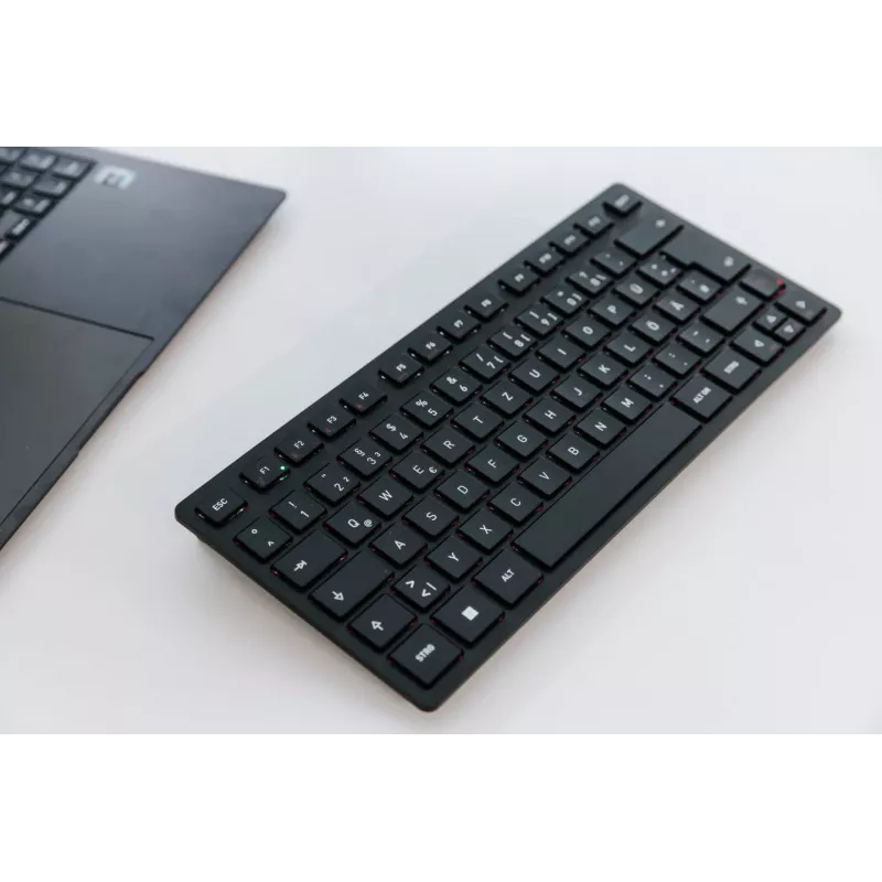 CHERRY KW 9200 MINI bezdrôtová kompaktná klávesnica, nabíjateľná, 2.4 GHz + Bluetooth + USB-C, čierna (belgická AZERTY) JK-9250BE-2