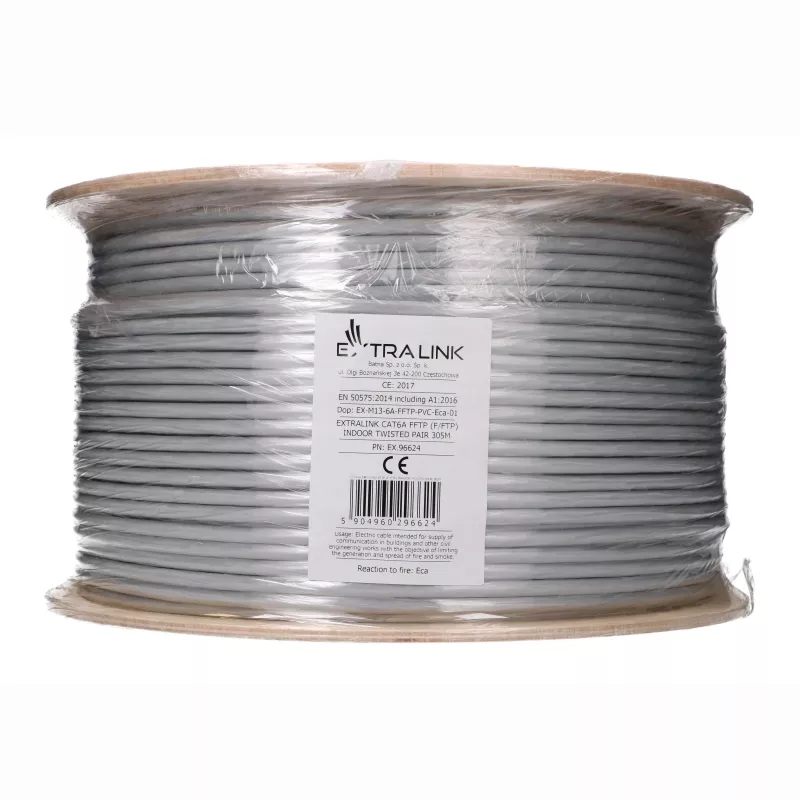 Extralink CAT6A F/FTP Indoor Twisted Pair inštalačný kábel 305 m EX.96624