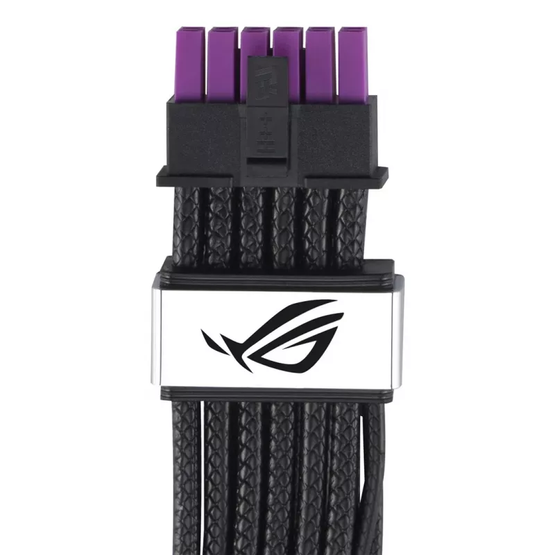 ASUS ROG Equalizer 12V-2x6 PCIe 5.1 / ATX 3.1 napájací kábel pre GPU, 0,75 m, 16 AWG, čierny (90YE00BN-B0QA00)