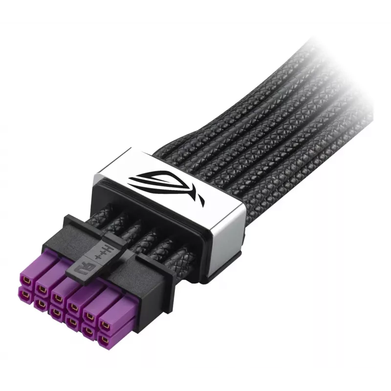 ASUS ROG Equalizer 12V-2x6 PCIe 5.1 / ATX 3.1 napájací kábel pre GPU, 0,75 m, 16 AWG, čierny (90YE00BN-B0QA00)