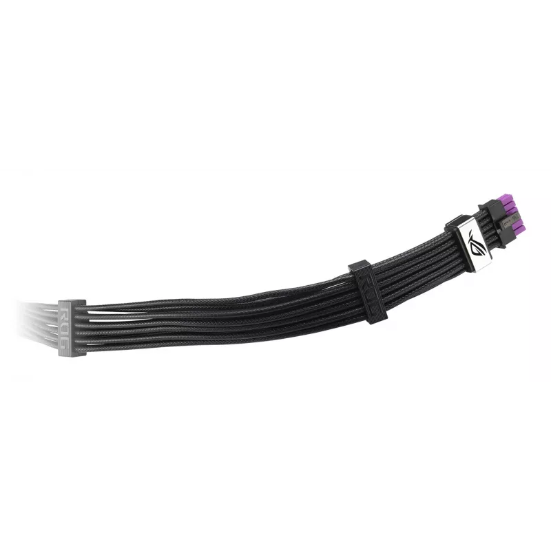 ASUS ROG Equalizer 12V-2x6 PCIe 5.1 / ATX 3.1 napájací kábel pre GPU, 0,75 m, 16 AWG, čierny (90YE00BN-B0QA00)