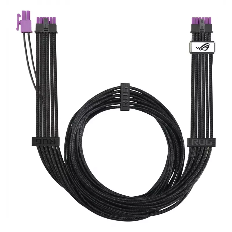 ASUS ROG Equalizer 12V-2x6 PCIe 5.1 / ATX 3.1 napájací kábel pre GPU, 0,75 m, 16 AWG, čierny (90YE00BN-B0QA00)