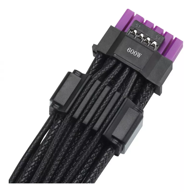 ASUS ROG Equalizer 12V-2x6 PCIe 5.1 / ATX 3.1 napájací kábel pre GPU, 0,75 m, 16 AWG, čierny (90YE00BN-B0QA00)