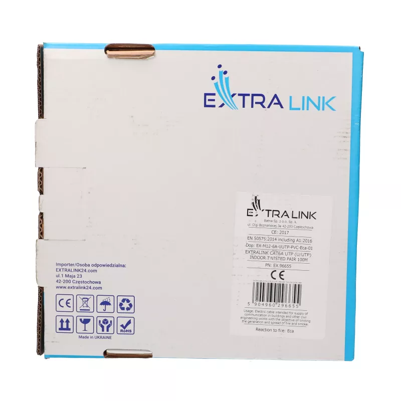 Extralink CAT6A U/UTP Indoor Twisted-Pair inštalačný kábel 100 m EX.96655