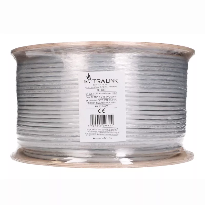 Extralink CAT7 S/FTP indoor twisted pair inštalačný kábel 305 m EX.96570