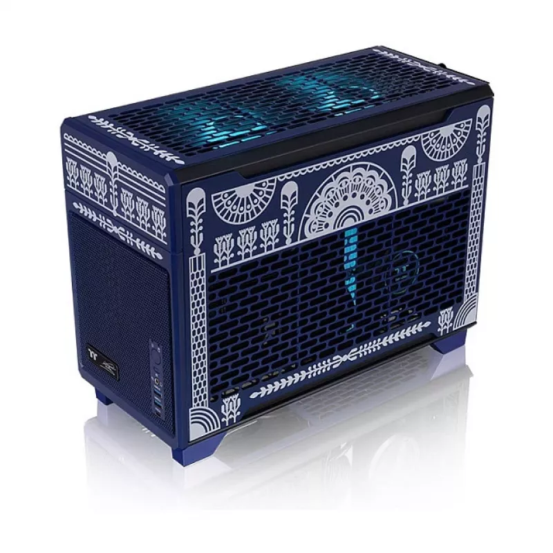 Thermaltake TR100 Koralie Edition Mini-ITX SFF skriňa Cobalt Blue - PCIe 4.0 Riser, SFX PSU, 360mm GPU - CA-11A-00SPNN-AR